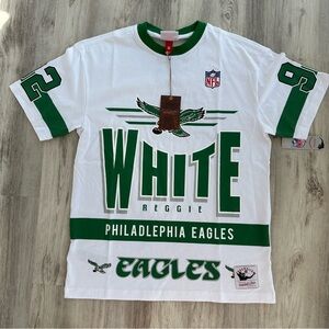 Mitchell & Ness Philadelphia Eagles White and Green Shersey